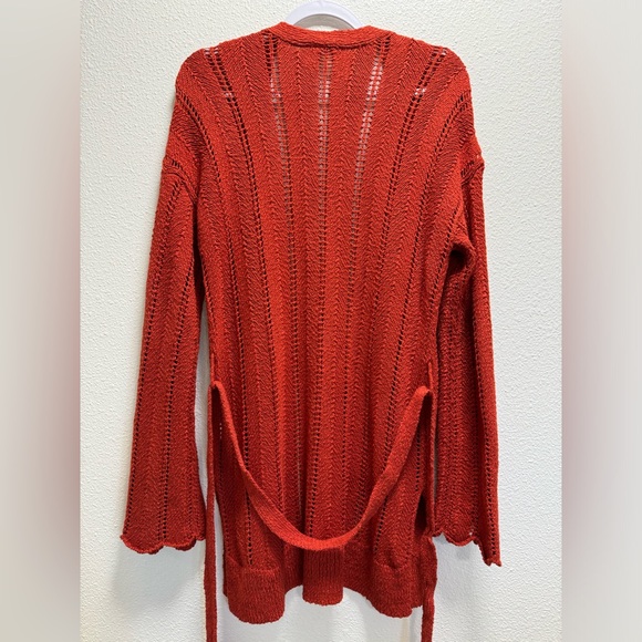 Anthropologie Meadow Rue Priscilla Belted Knit Cardigan Sweater Duster Medium - Picture 5 of 13